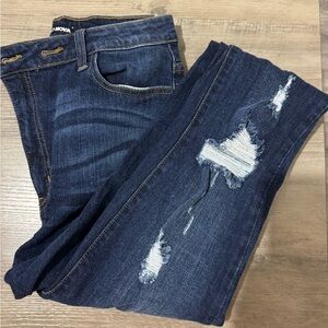 Fashion Nova Midnight Blue Ripped Skinny Jeans